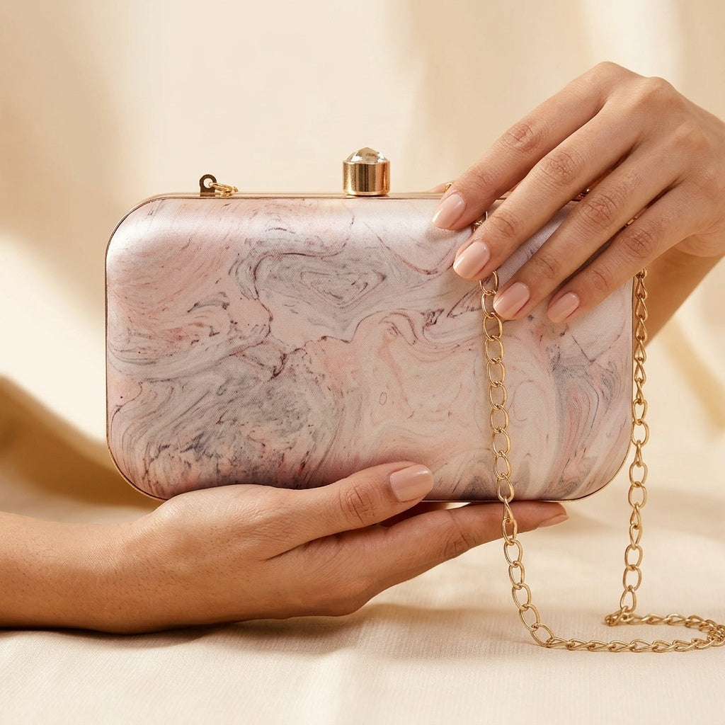 Bano — Satin Printed Clutch