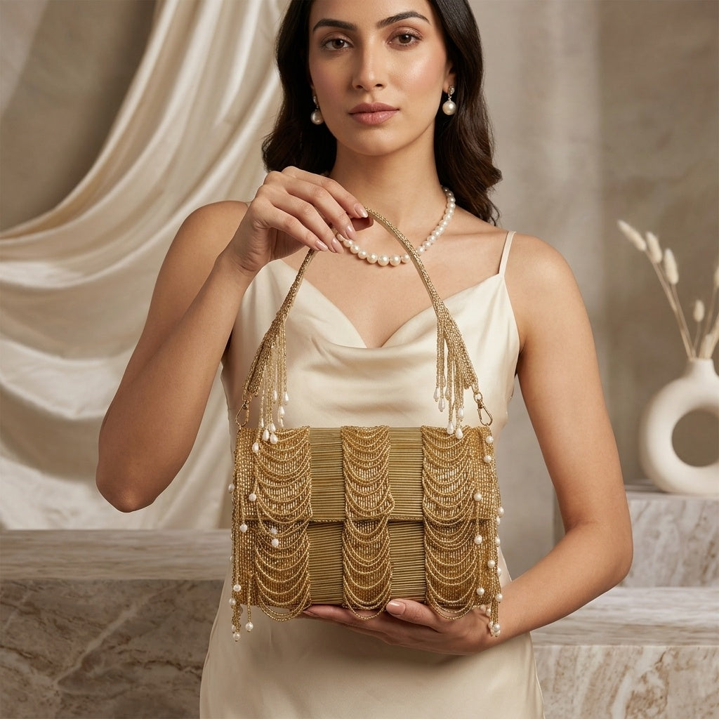 Tanisha Golden — Raw Silk Flap Bag