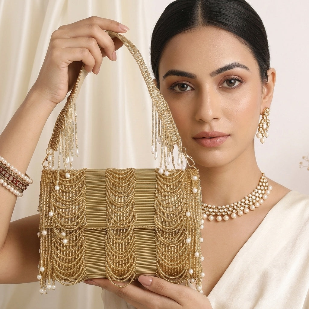 Tanisha Golden — Raw Silk Flap Bag