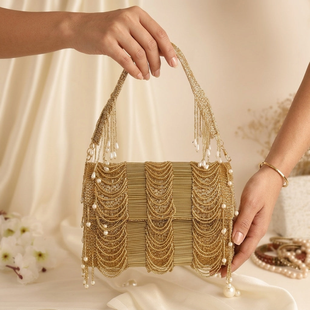 Tanisha Golden — Raw Silk Flap Bag