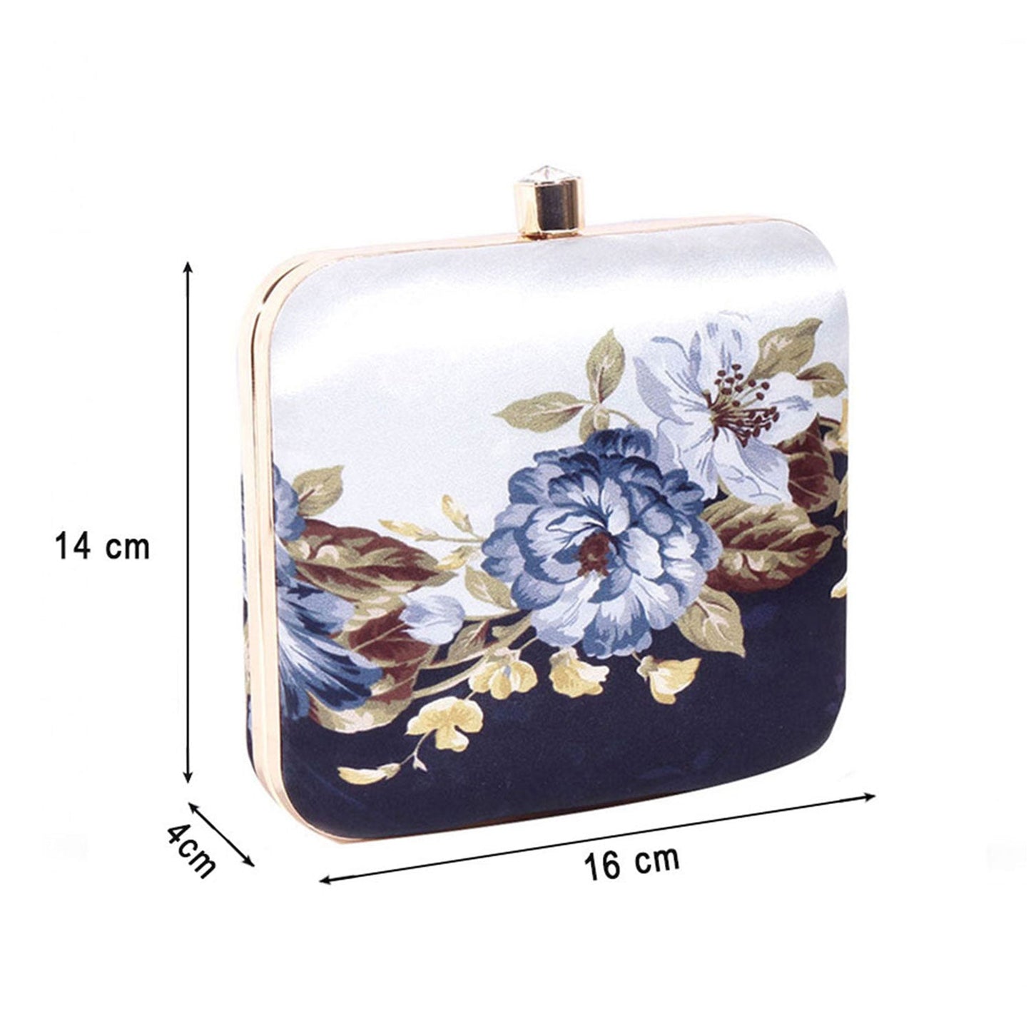 Printed floral clutch bag