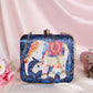 Elephant Satin Digital Print Square Box Clutch  for Women & Girls