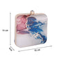 Abstract Satin Print Square Box Clutch  for Women & Girls