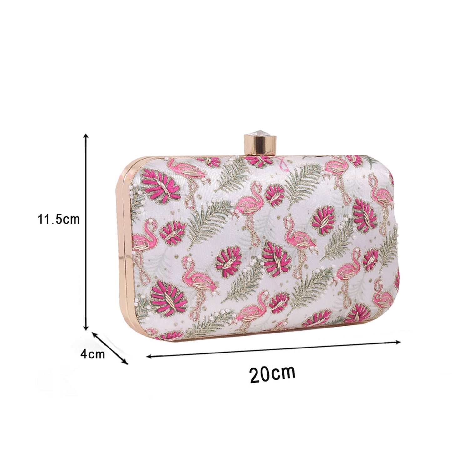 Swan Design Printed Embroidery Clutch  Bag  For Women & Girls