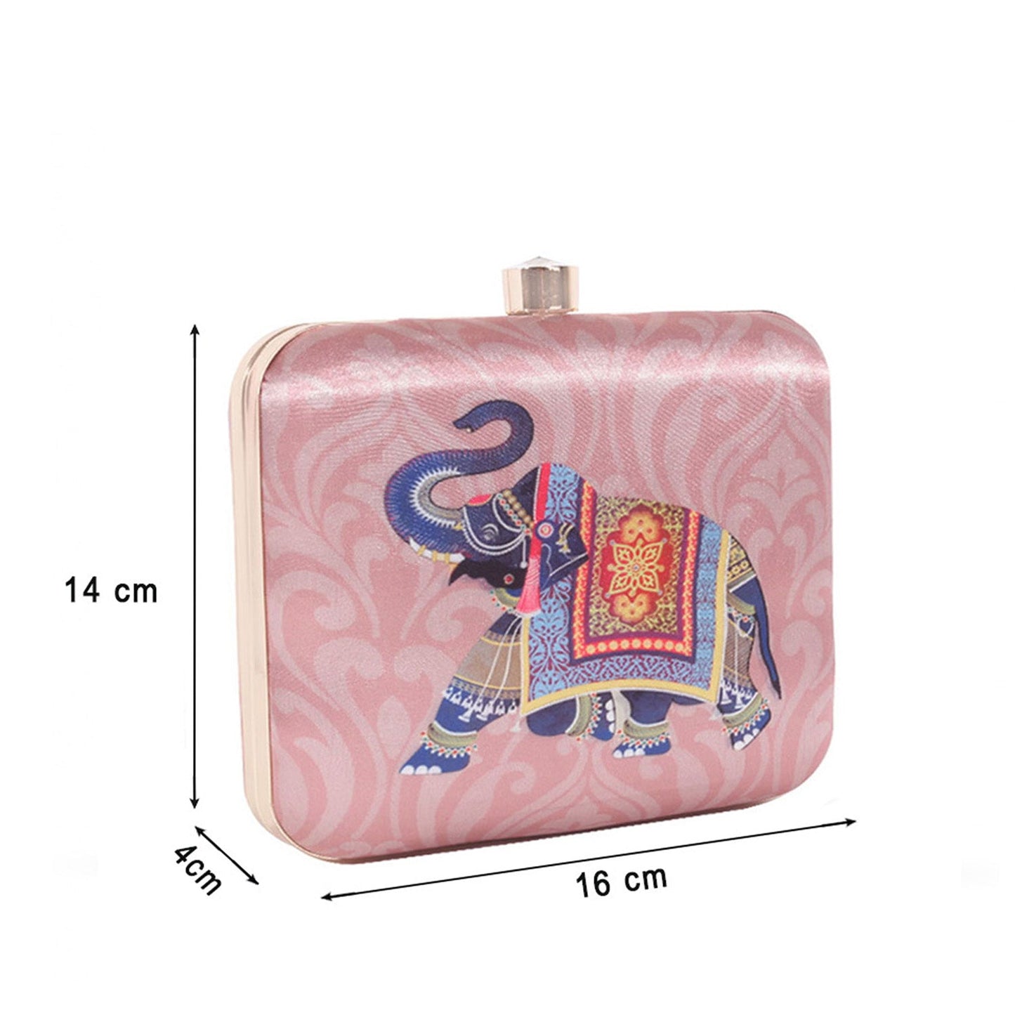 Casual Elephant Brown Printed Clutch Bag  For Women & Girls