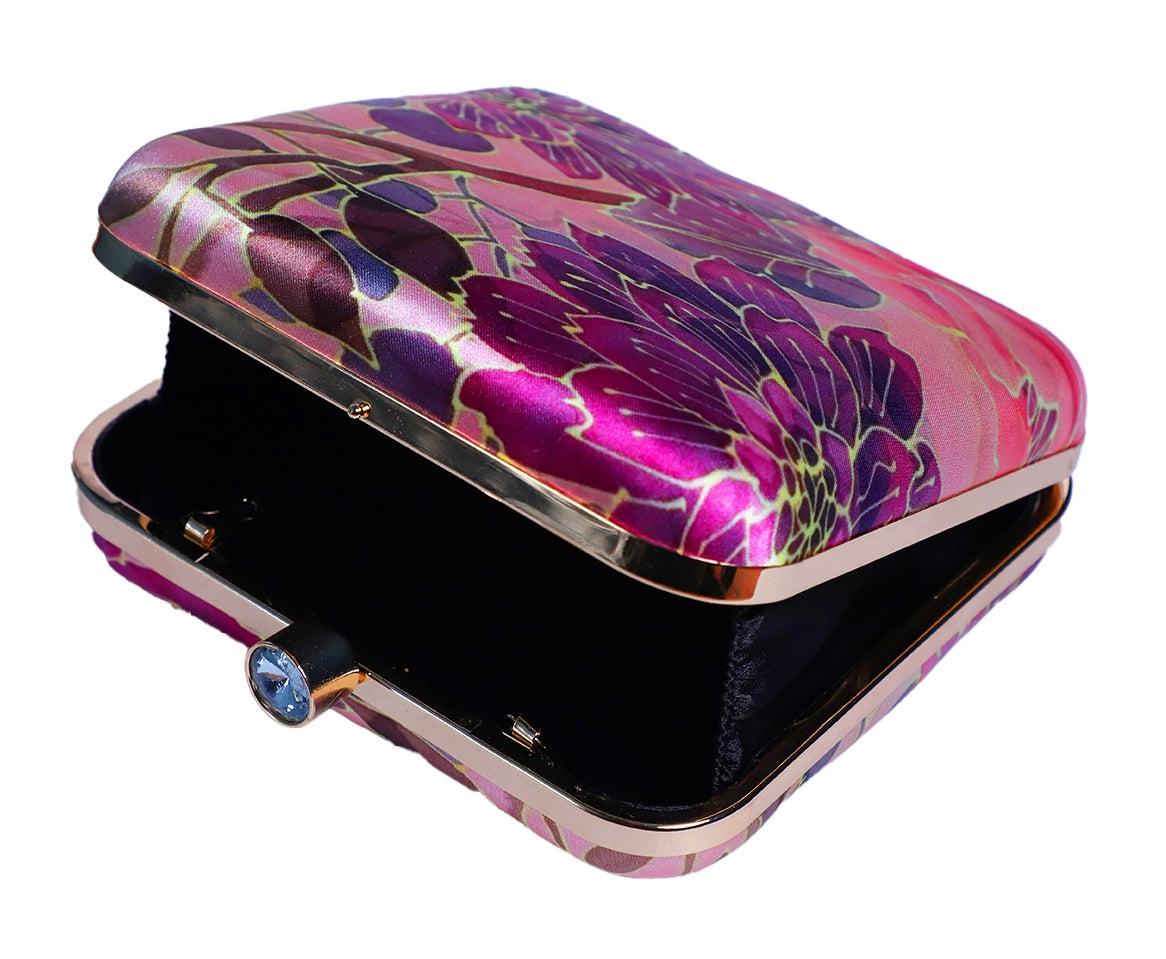 Sober Macro Flower Print Box Clutch  for Women & Girls