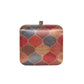 Organic Pattern Satin Printed Square Clutch