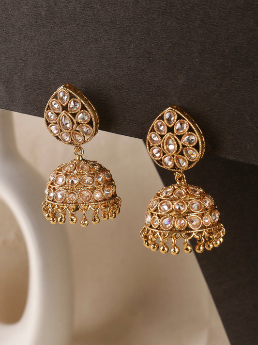 Swisni Alloy Golden Jhumki Earring Golden Beads For Women|For Girls|Gifting|Anniversary|Birthday|Girlfriend