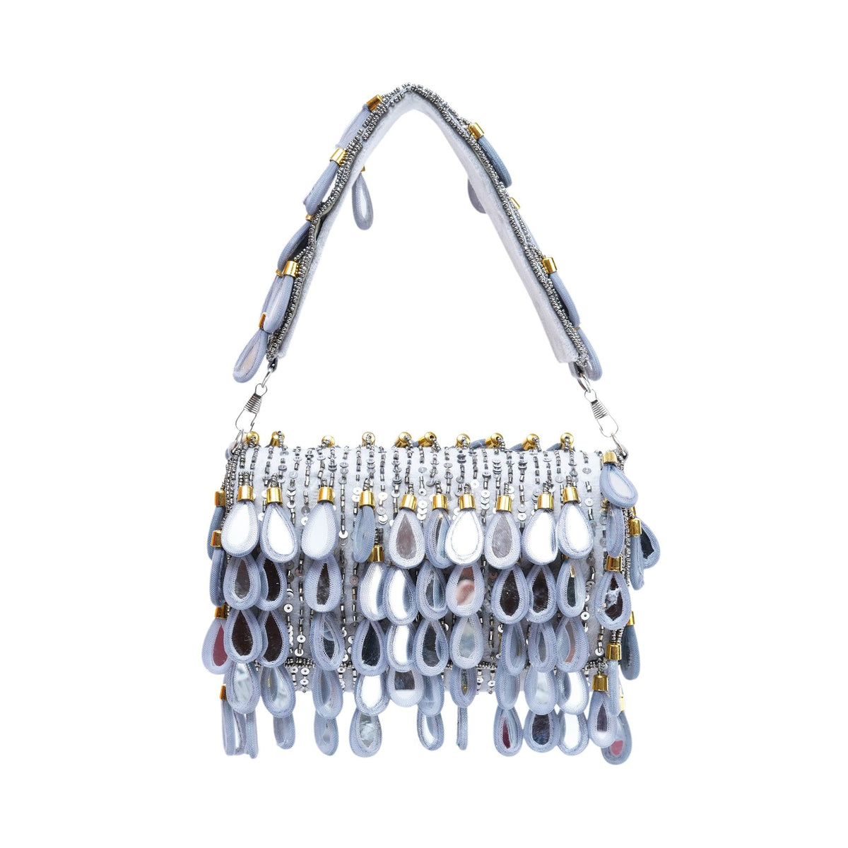 Grey mirror flap bags