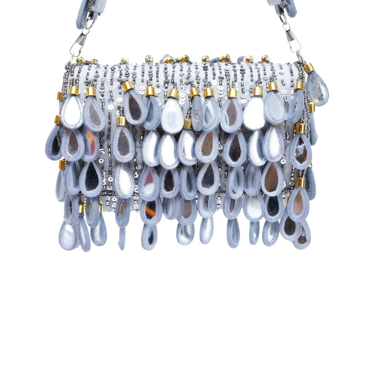 Grey mirror flap bags