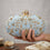 Swisni luxury sky blue dabka clutch bag SKU-4663