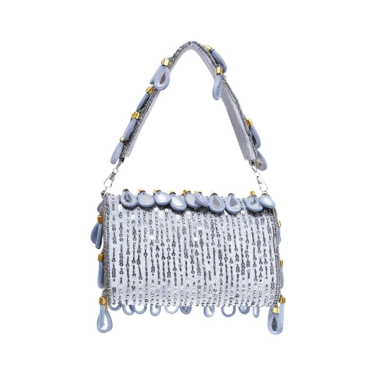 Grey mirror flap bags