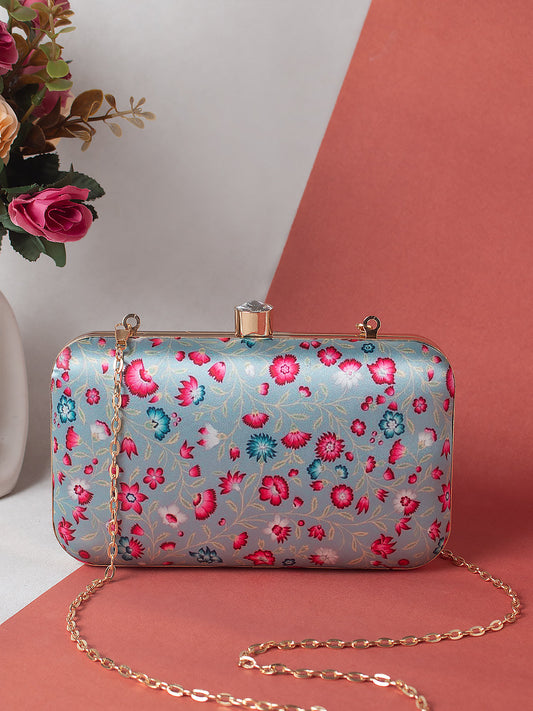 Swisni tiny floral digital printed clutch