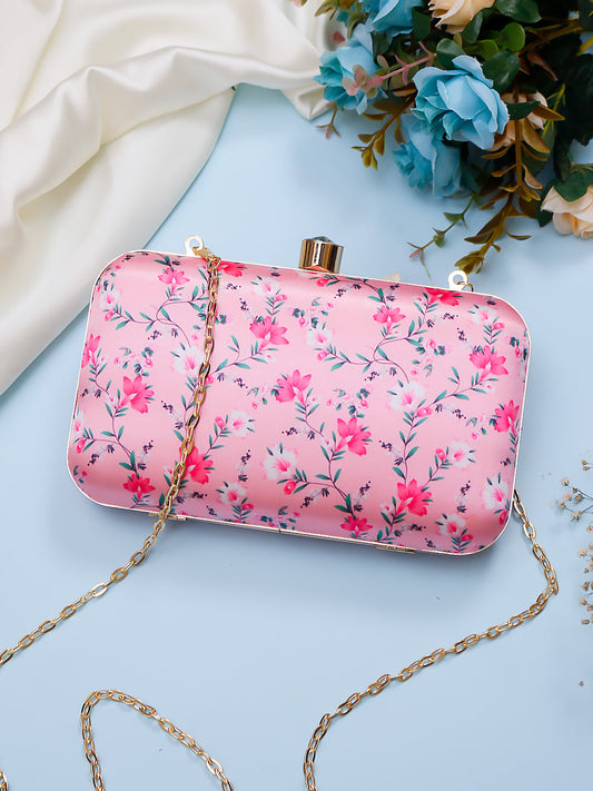 Swisni blossom digital printed clutch