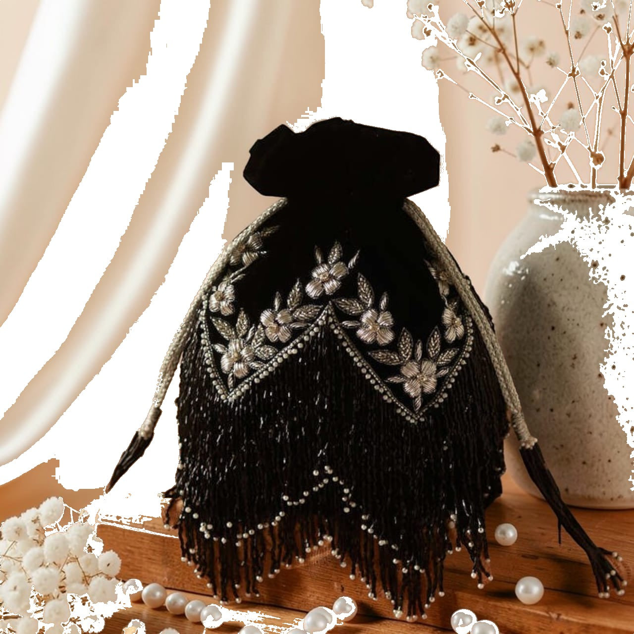 Swisni Luxury Hand-Embellished Wedding Potli Bag | SWIS-3755